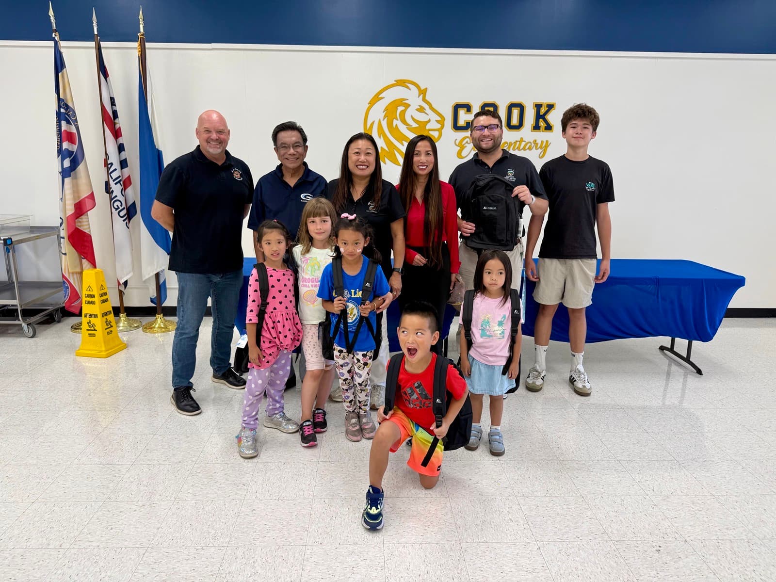 Phat Bui with students and families at a school event